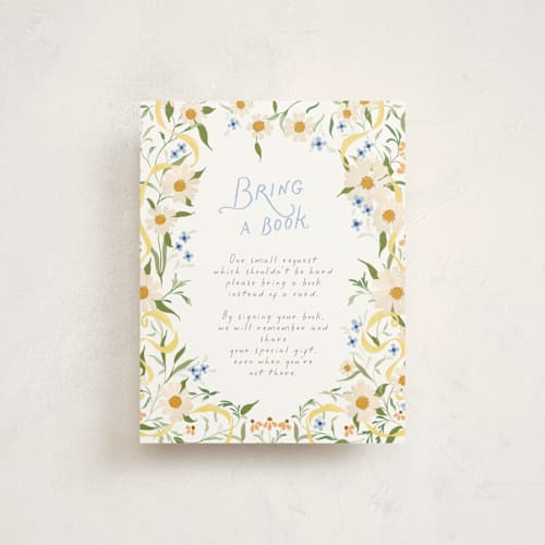 This is a sunshine baby shower insert cards with standard by Erin L. Wilson called daisy chain printing on signature in standard