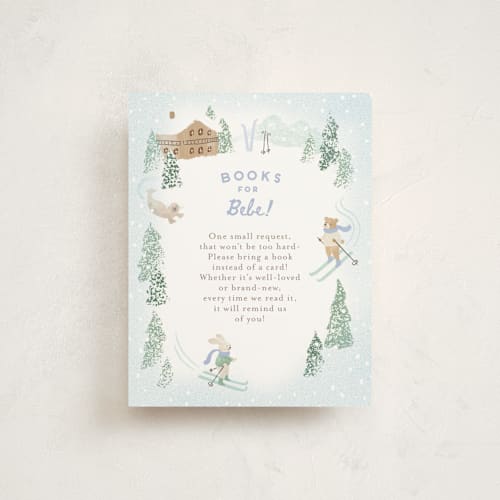 This is a frost baby shower insert cards with standard by Jennifer Wick called apres bebe printing on signature in standard