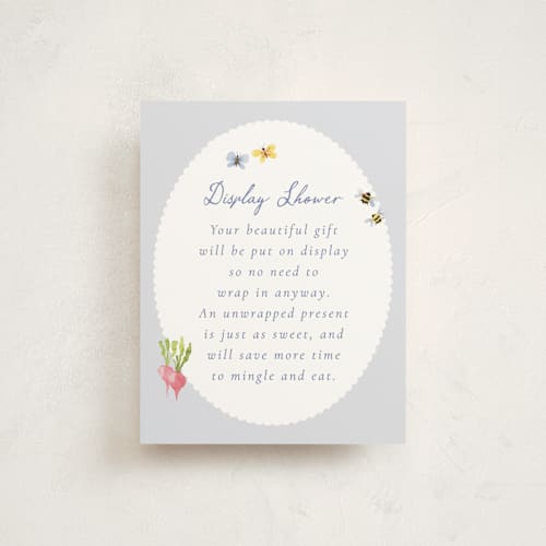 This is a sky baby shower insert cards with standard by frau brandt called grown with love printing on signature in standard