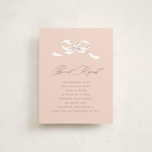 This is a blush baby shower insert cards with standard by Paper Raven Co. called sweetheart printing on signature in standard