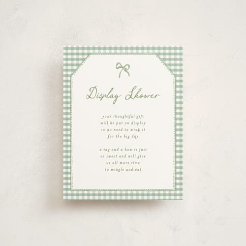 This is a lilypad baby shower insert cards with standard by Leah Bisch called lily printing on signature in standard