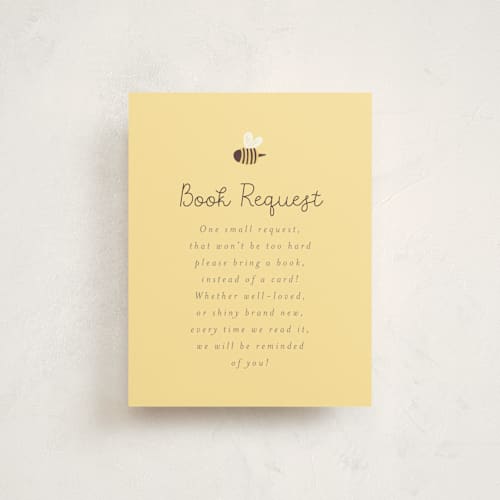 This is a greige baby shower insert cards with standard by Itsy Belle Studio called little honey printing on signature in standard