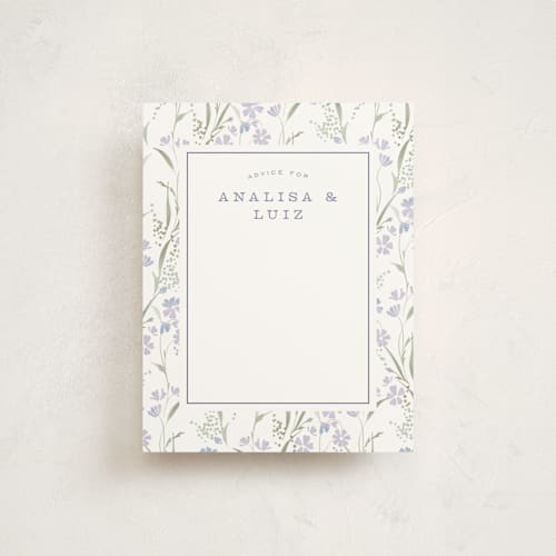 This is a lilac baby shower insert cards with standard by Erin L. Wilson called lottie printing on signature in standard