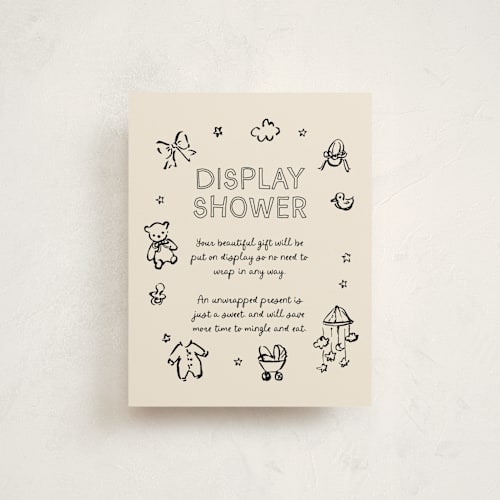 This is a onyx baby shower insert cards with standard by Cass Loh called bundle of joy sketches printing on signature in standard