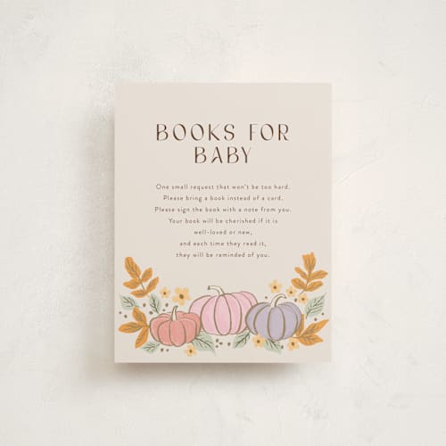 This is a pudding baby shower insert cards with standard by Cass Loh called pastel pampkins printing on signature in standard