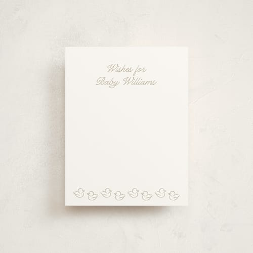 This is a hydrangea baby shower insert cards with standard by Tamara Hilje called baby duck printing on signature in standard