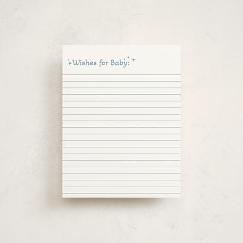 This is a cobalt baby shower insert cards with standard by Janna Sue Design called groovy baby printing on signature in standard