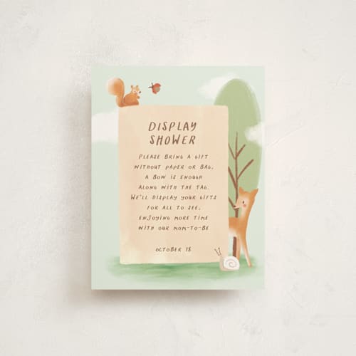 This is a mint baby shower insert cards with standard by chocomocacino called tippaleipä printing on signature in standard