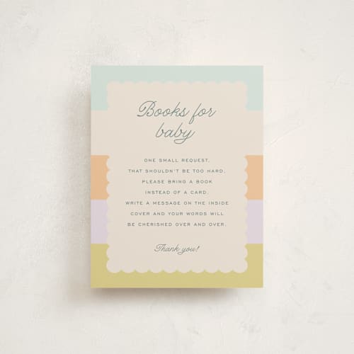 This is a wildflower baby shower insert cards with standard by Pixel and Hank called striped printing on signature in standard