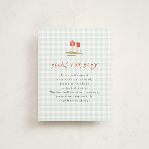 This is a fairy baby shower insert cards with standard by Paper Raven Co. called little fun guy printing on signature in standard