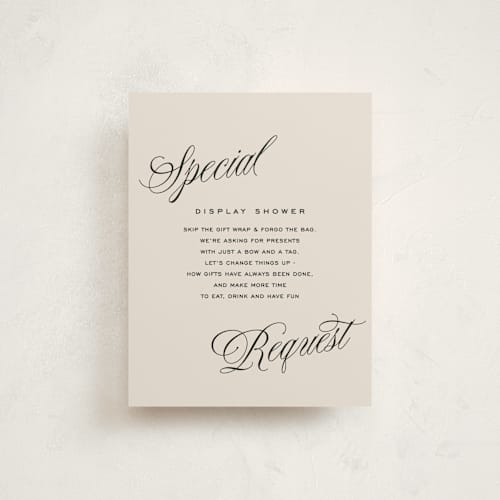 This is a parchment baby shower insert cards with standard by Lea Delaveris called hello there printing on signature in standard