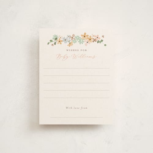 This is a honey baby shower insert cards with standard by Jennifer Wick called petite baby blocks printing on signature in standard