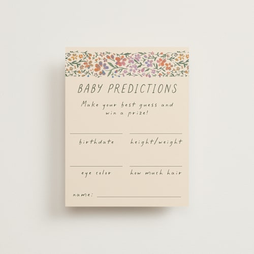 This is a confetti baby shower insert cards with standard by 2birdstone called wildflowers printing on signature in standard