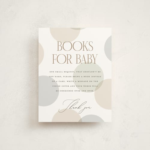 This is a cloud baby shower insert cards with standard by Pixel and Hank called warner printing on signature in standard