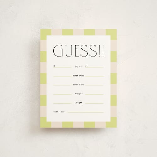 This is a lime baby shower insert cards with standard by letterfix called two times printing on signature in standard