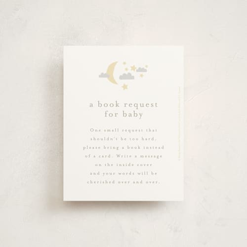 This is a cloud baby shower insert cards with standard by Angela Thompson called disney's winnie the pooh night sky printing on signature in standard