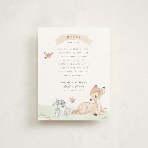This is a sunshine baby shower insert cards with standard by Teju Reval called disney's sweet bambi printing on signature in standard