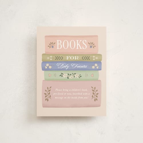 This is a sprinkles baby shower insert cards with standard by Leah Bisch called a new chapter printing on signature in standard