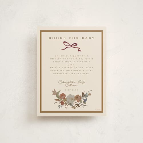 This is a sunshine baby shower insert cards with standard by Teju Reval called disney's storybook printing on signature in standard