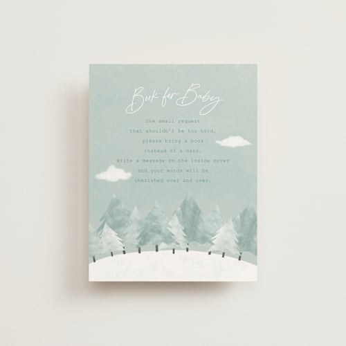 This is a frost baby shower insert cards with standard by Adelyn T. called calm winter printing on signature in standard