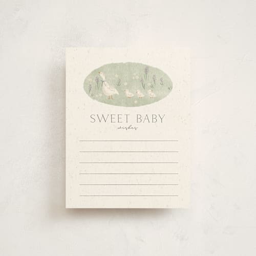This is a cream baby shower insert cards with standard by Kiersten Garner called cottage baby printing on signature in standard