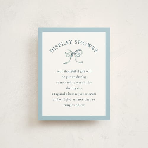 This is a sky baby shower insert cards with standard by Sarah Knight called pram printing on signature in standard