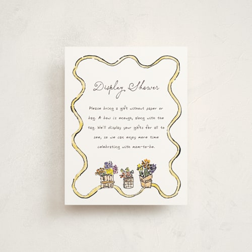 This is a lemon baby shower insert cards with standard by Cass Loh called fresh from the garden printing on signature in standard