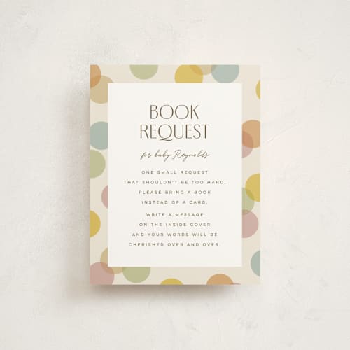 This is a pastel baby shower insert cards with standard by Ellen Schlegelmilch called layers printing on signature in standard
