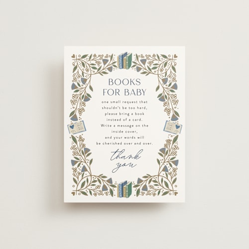 This is a sky baby shower insert cards with standard by Alethea and Ruth called baby vines printing on signature in standard