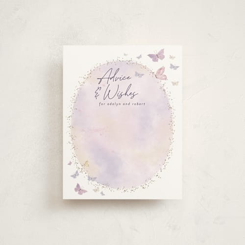 This is a blush baby shower insert cards with standard by Jelena Vuletic called fabled printing on signature in standard