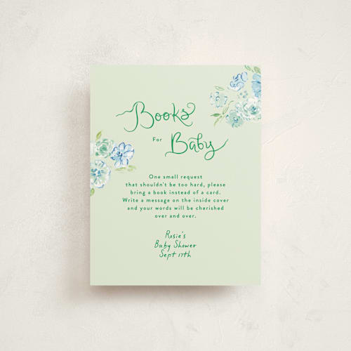 This is a breezy skies baby shower insert cards with standard by Phrosné Barwood called paris with love printing on signature in standard