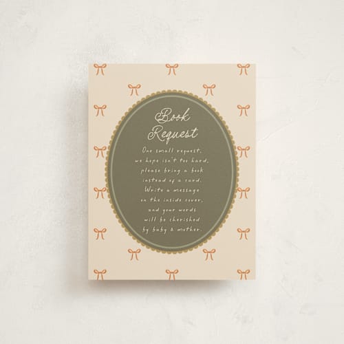 This is a pumpkin baby shower insert cards with standard by Jackie Crawford called nuts for baby printing on signature in standard