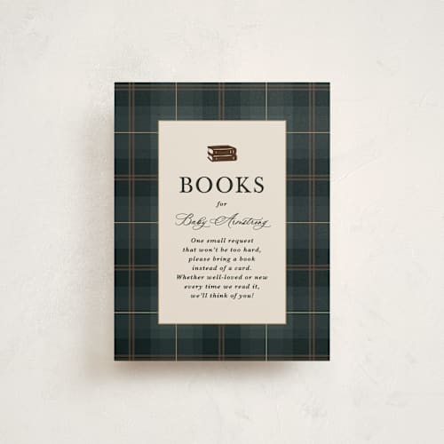 This is a juniper baby shower insert cards with standard by Kate Ahn called wesley printing on signature in standard