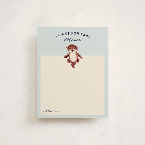 This is a sea baby shower insert cards with standard by Gwen Bedat called sip & sea printing on signature in standard