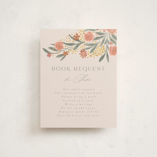 This is a snapdragon baby shower insert cards with standard by Joanna Griffin called elephant garden printing on signature in standard
