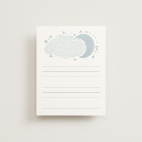 This is a celestial baby shower insert cards with standard by Joanna Griffin called over the moon printing on signature in standard