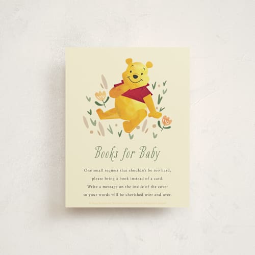 This is a honey baby shower insert cards with standard by Oma N. Ramkhelawan called disney's winnie the pooh garden printing on signature in standard