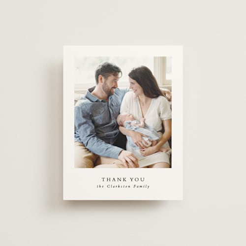 This is a puddle wedding thank you cards with standard by Lea Delaveris called big little miracle printing on signature in standard
