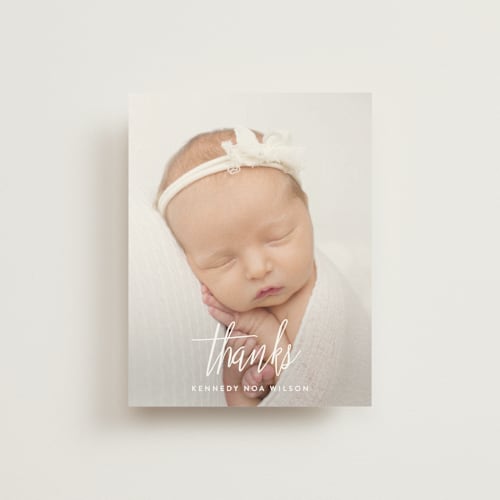 This is a snow wedding thank you cards with standard by Olivia Raufman called outnumbered printing on signature in standard