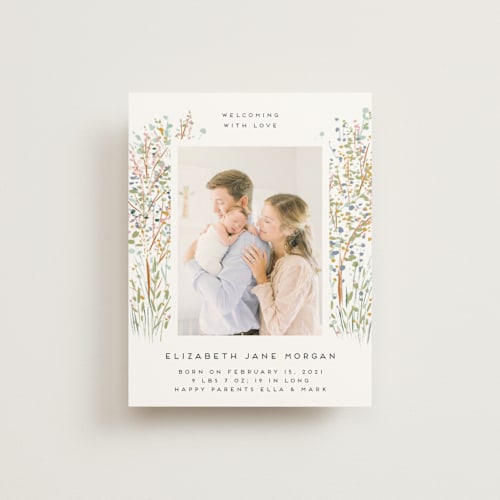 This is a tangerine birth announcements with standard by Petra Kern called life is everywhere printing on signature80 in booklette