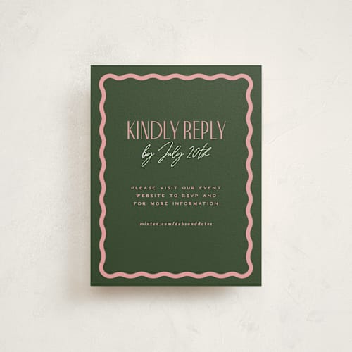 This is a spruce reception cards with standard by Owl and Toad called personality printing on signature in standard
