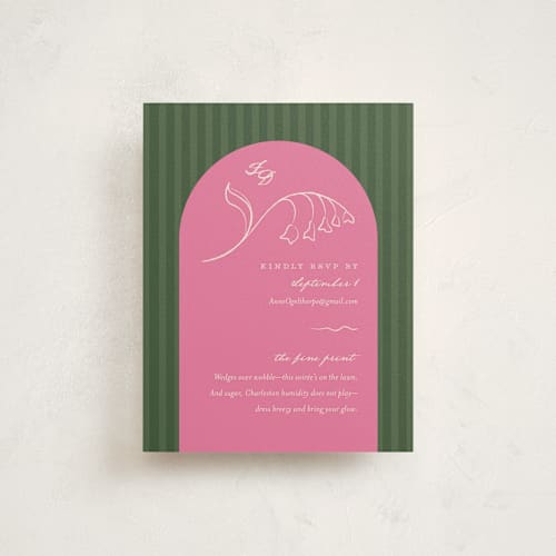 This is a razzsmash reception cards with standard by Kamala Nahas called arched wildflowers printing on signature in standard