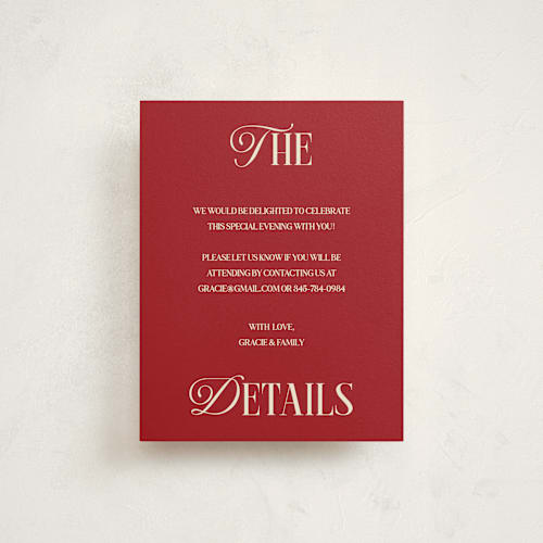 This is a cherry reception cards with standard by Helena Vitto called the debut season printing on signature in standard