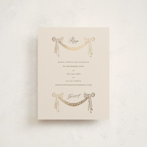 This is a sand foil stamped wedding invitations with foil pressed by Claudia Orengo called chandelier printing on signature in standard