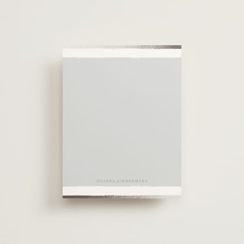 This is a cement foil stamped stationery with foil pressed by Juliana Zimmermann called versailles printing on signature in 4.25x5.5