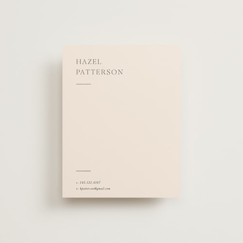 This is a apricot foil stamped stationery with foil pressed by Blustery August called hazel printing on signature in 4.25x5.5