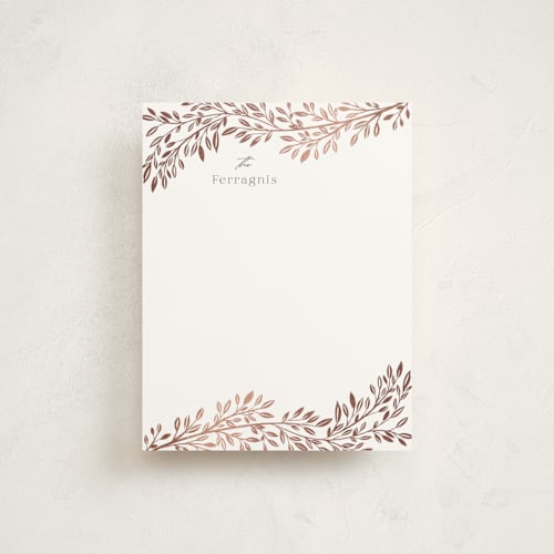 This is a cotton foil stamped stationery with foil pressed by Yaling Hou Suzuki called perch printing on signature in 4.25x5.5