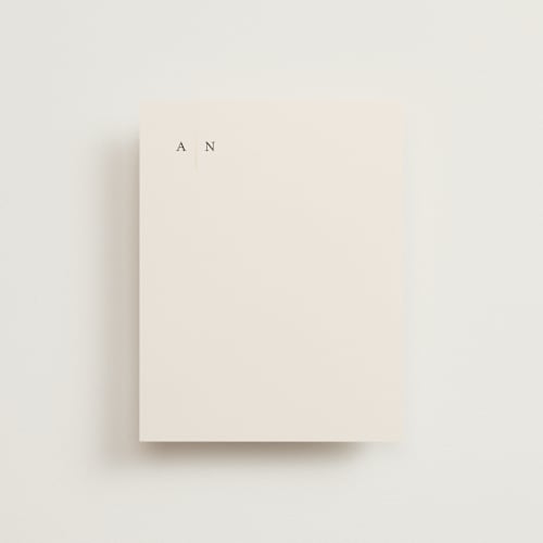 This is a oatmeal foil stamped stationery with foil pressed by Pixel and Hank called basic printing on signature in 4.25x5.5
