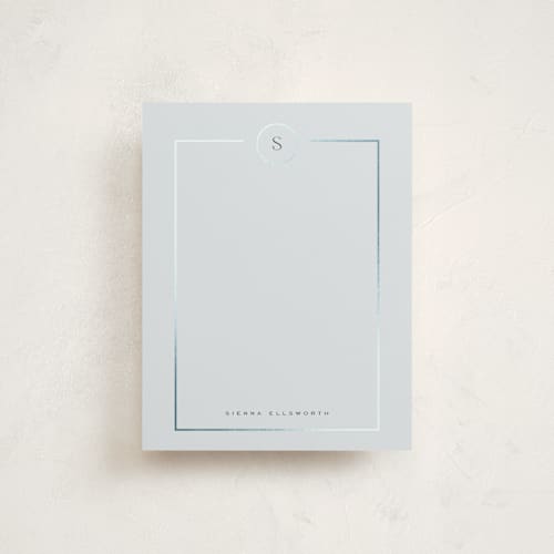 This is a lake foil stamped stationery with foil pressed by chocomocacino called stretto printing on signature in 4.25x5.5