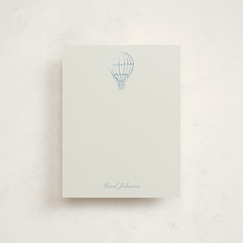 This is a ivory foil stamped stationery with foil pressed by Cass Loh called timeless voyage printing on signature in 4.25x5.5